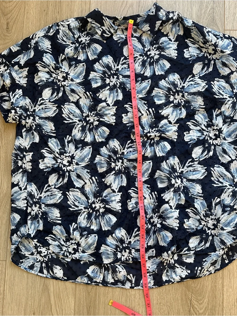 Lafayette148 short sleeve floral button down - Picture 5 of 8